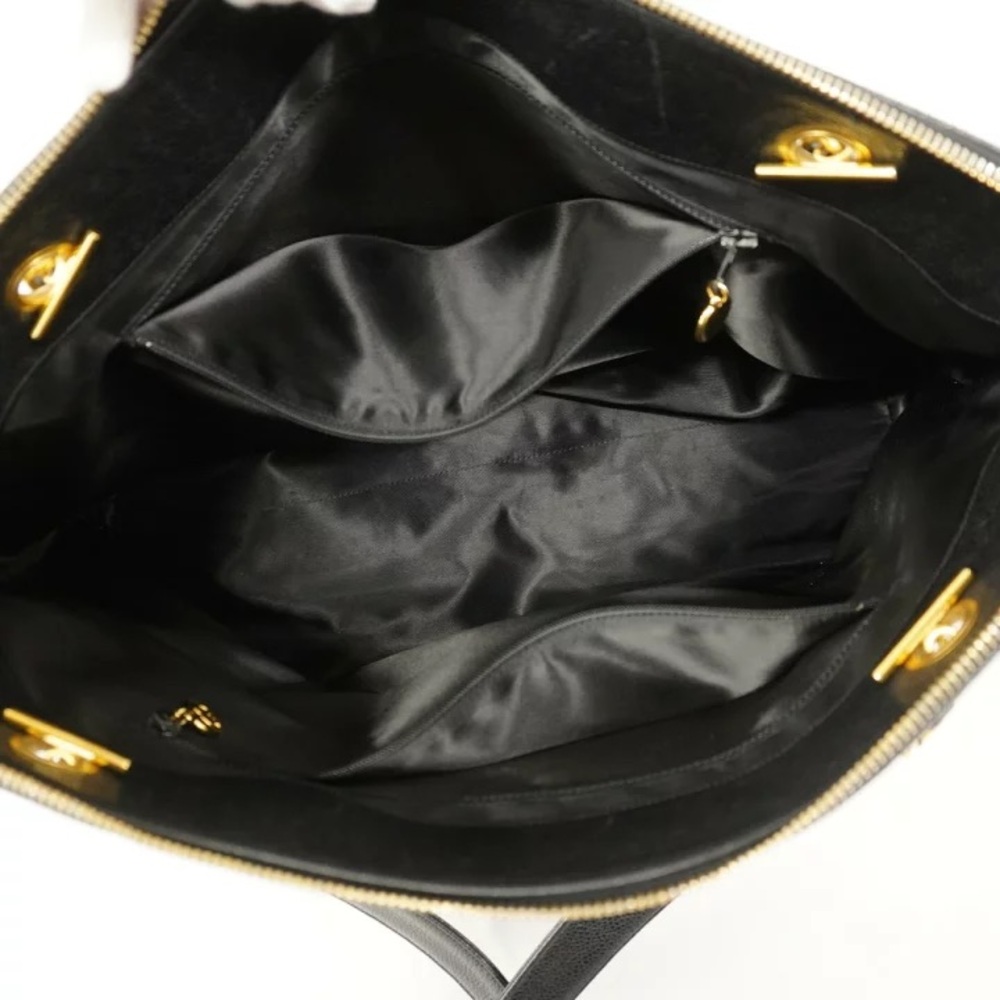 Authentic CHANEL jumbo black caviar leather supermodel large shipping tote - Picture 14 of 14