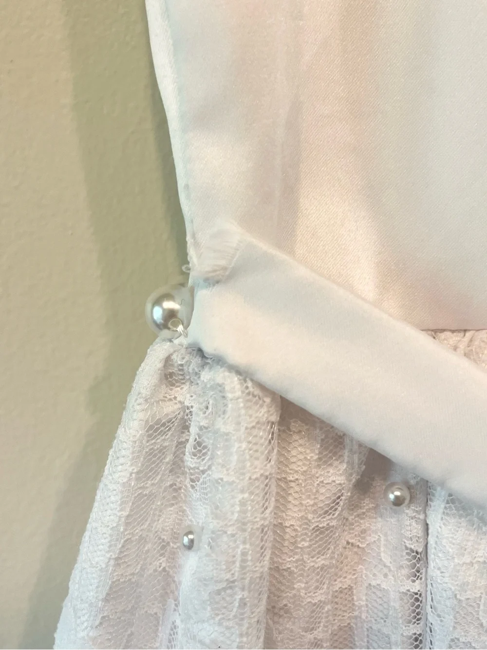 American Princess White Pearl-Trim Formal Dress - Picture 3 of 5