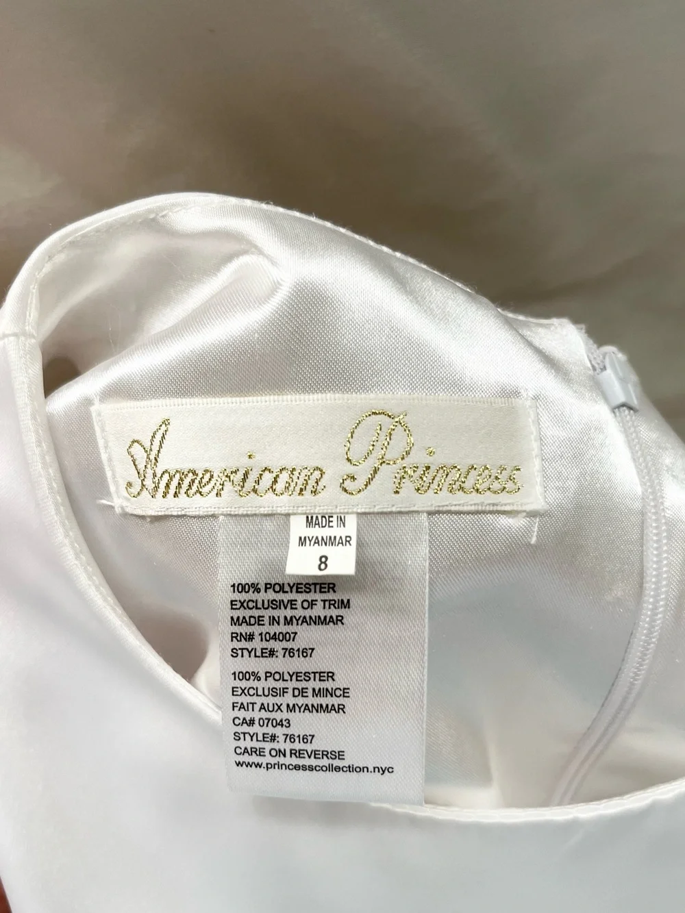 American Princess White Pearl-Trim Formal Dress - Picture 4 of 5