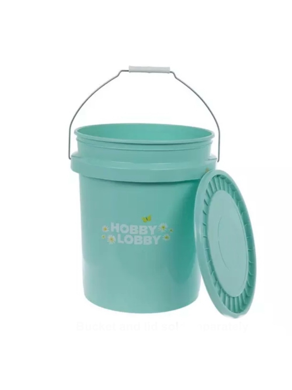 Hobby Lobby Teal Plastic Storage 5 gal. Bucket with Lid, New Spring 2026