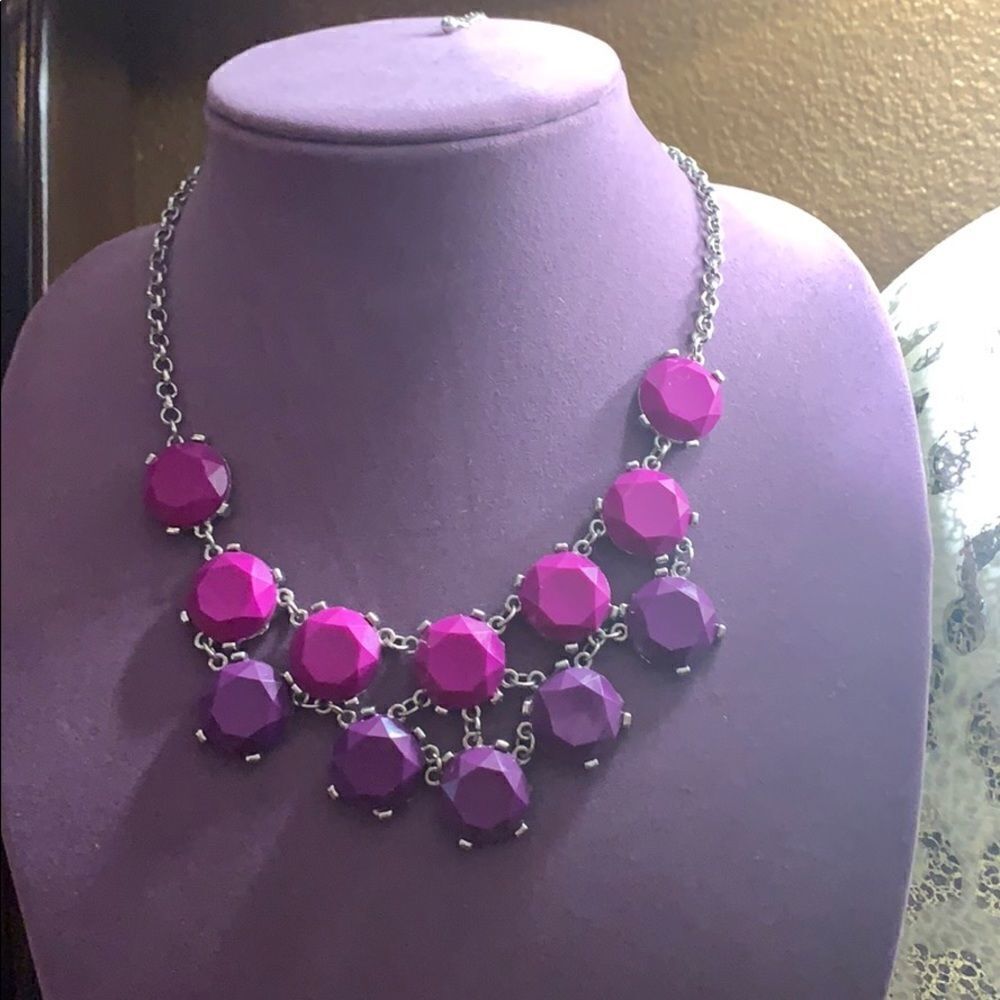 Purple silver necklace  