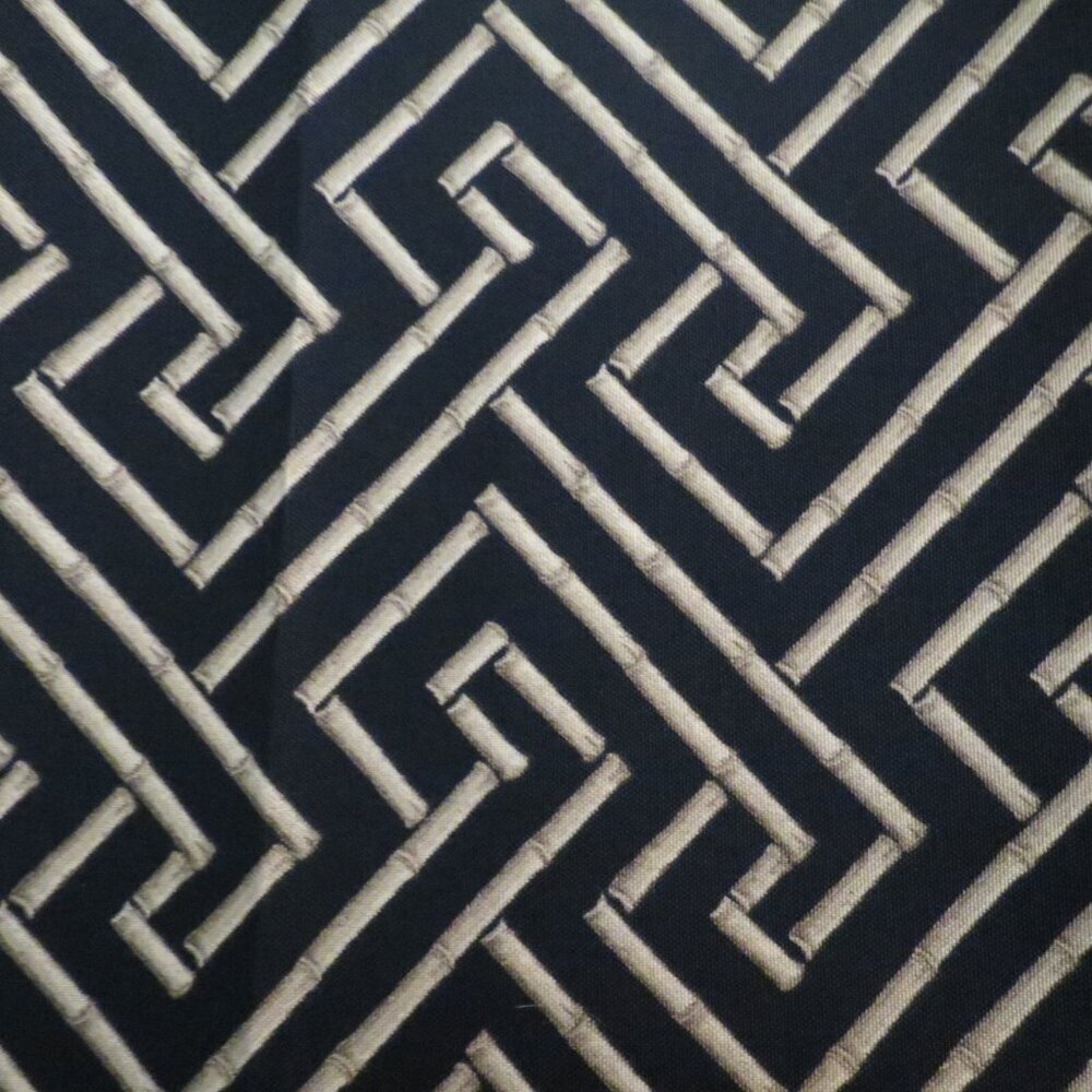 Bamboo Print Decorator 2 yards Fabric Craft Material Black Tan
