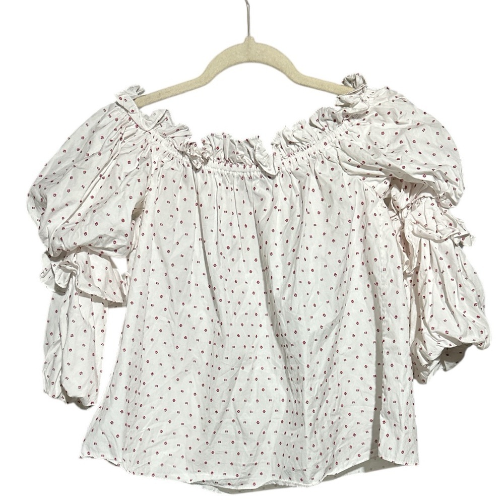 Caroline Constas Printed Off-The-Shoulder Blouse Size XS - Picture 2 of 5