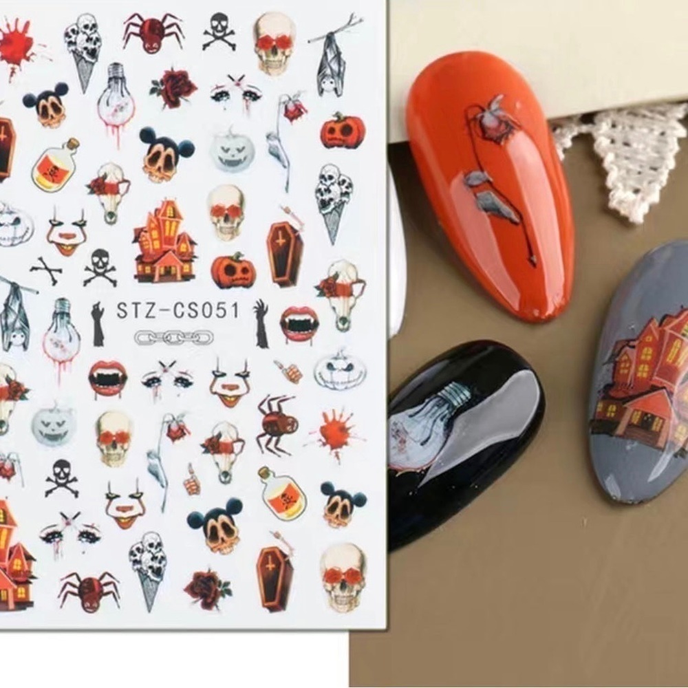 Halloween Spooky Nail‎ Art Stickers Self Adhesive