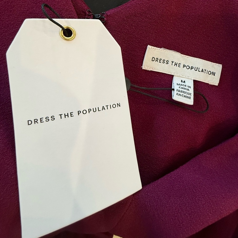 Dress The Population ‘Corey’Burgundy Dress MRSP $198 - Picture 9 of 9