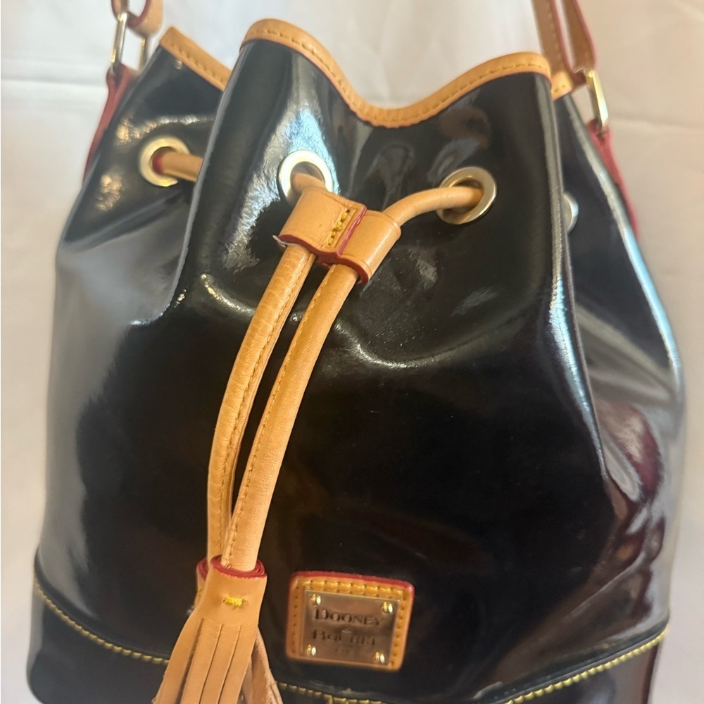 Dooney & Bourke Black and Tan Hobo Bag