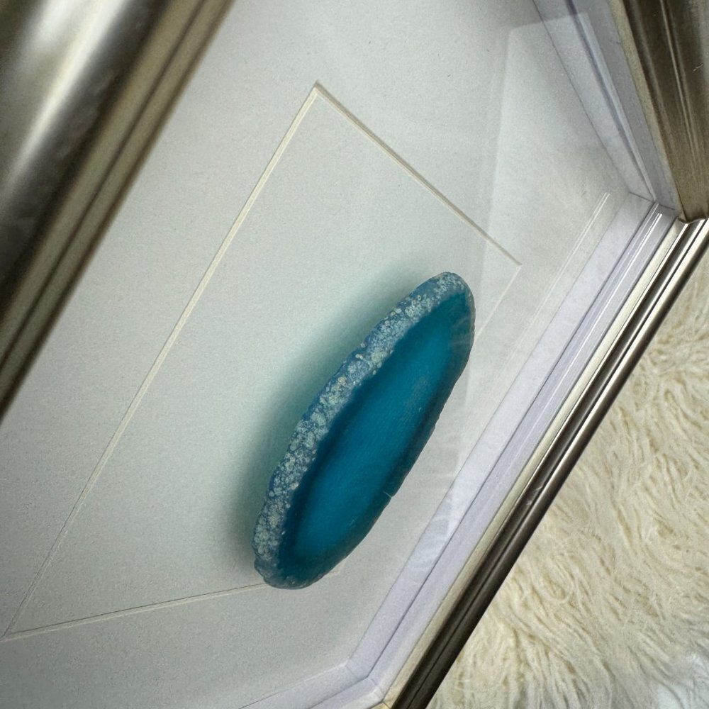 Stone Agate Slice Frame Shadowbox 3D Wall Decor - Picture 4 of 9