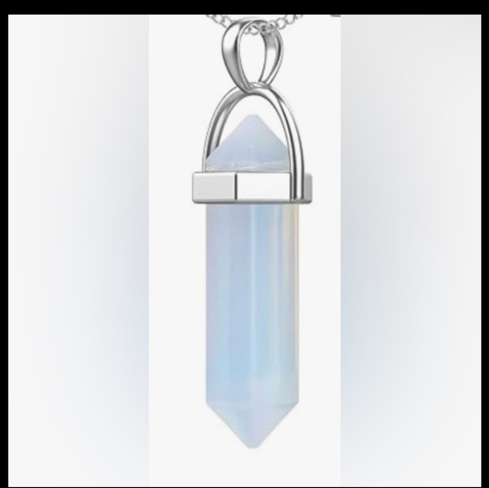 💎BUNDLE 4/$10💎 Opalite Pendant Necklace w/Cord - Picture 9 of 14
