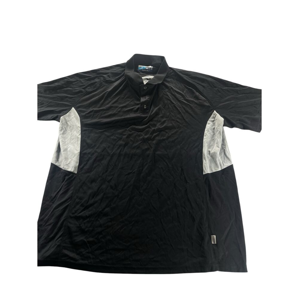 MAGELLAN Outdoors Black Gray Color Block Short Sleeve Polo Shirt Mens Size 2XL