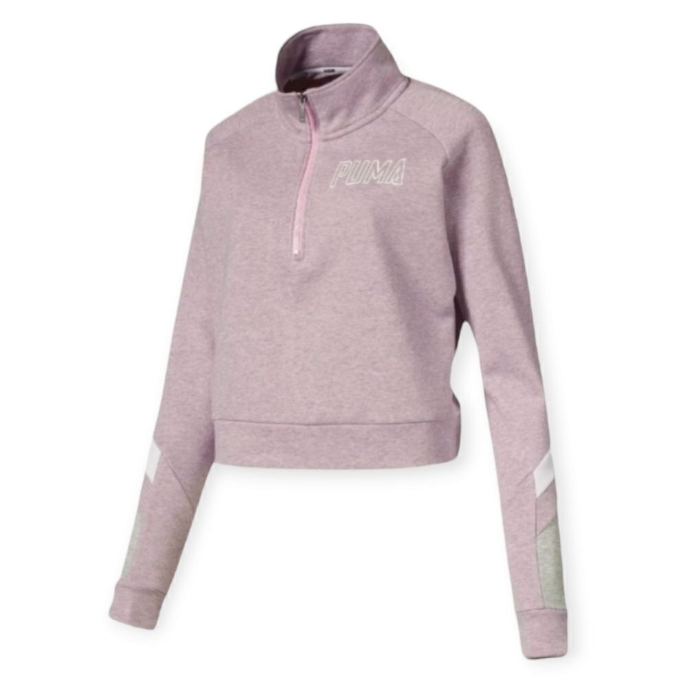 Puma‎ Light Pink Cute Cropped Athleasure Sweatshirt Women's Size M