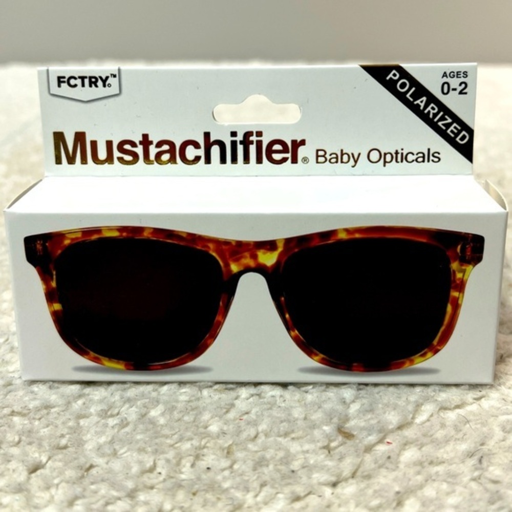 FCTRY “Mustachifier" Tortoise Shell Polarized Baby Opticals Sunglasses