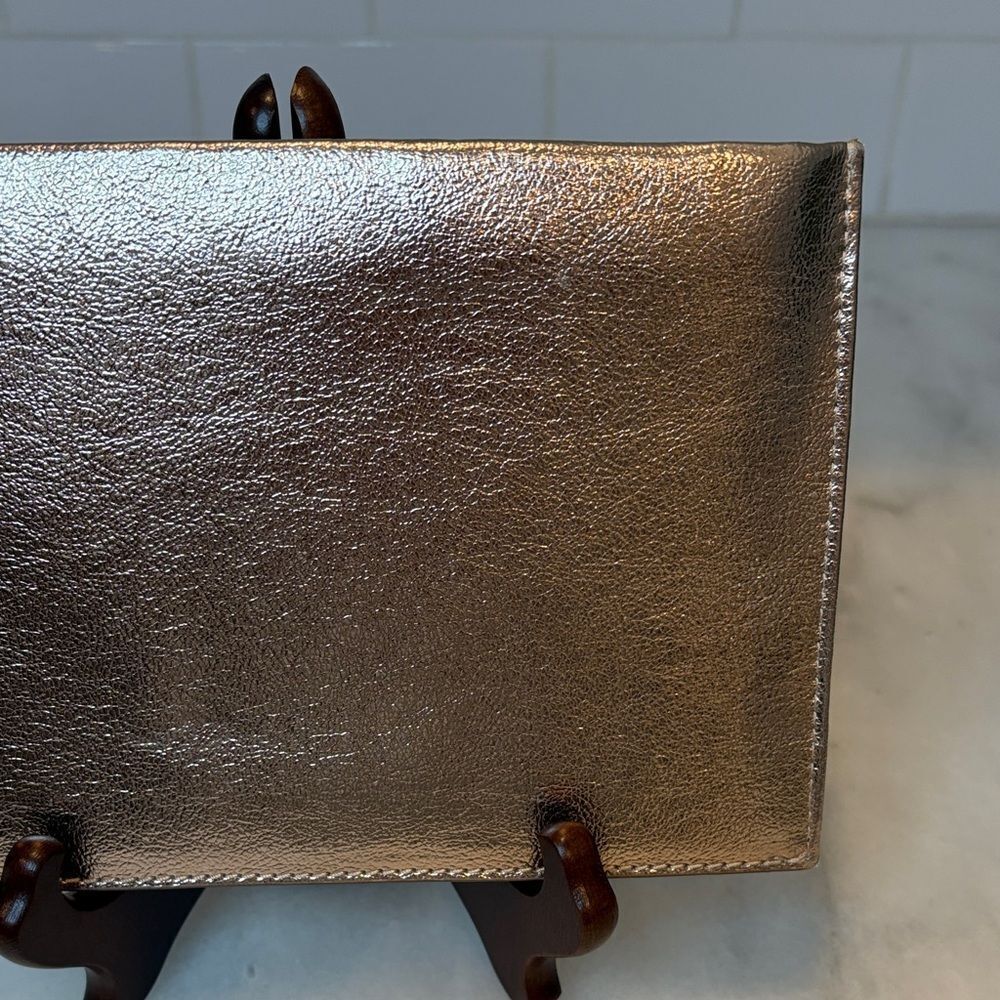 Kate Spade Rose Gold Metallic Leather Pouch Clutch - Picture 6 of 13
