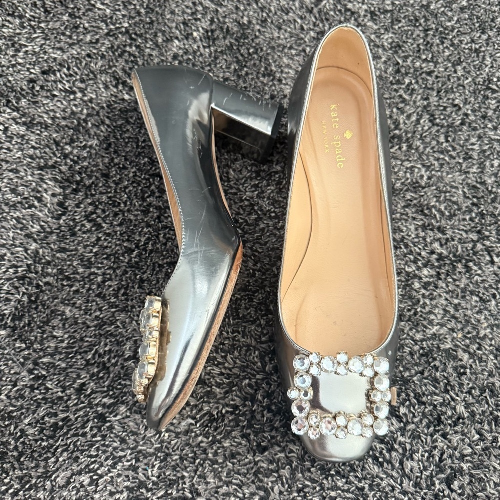 Kate Soade leather crystal flats