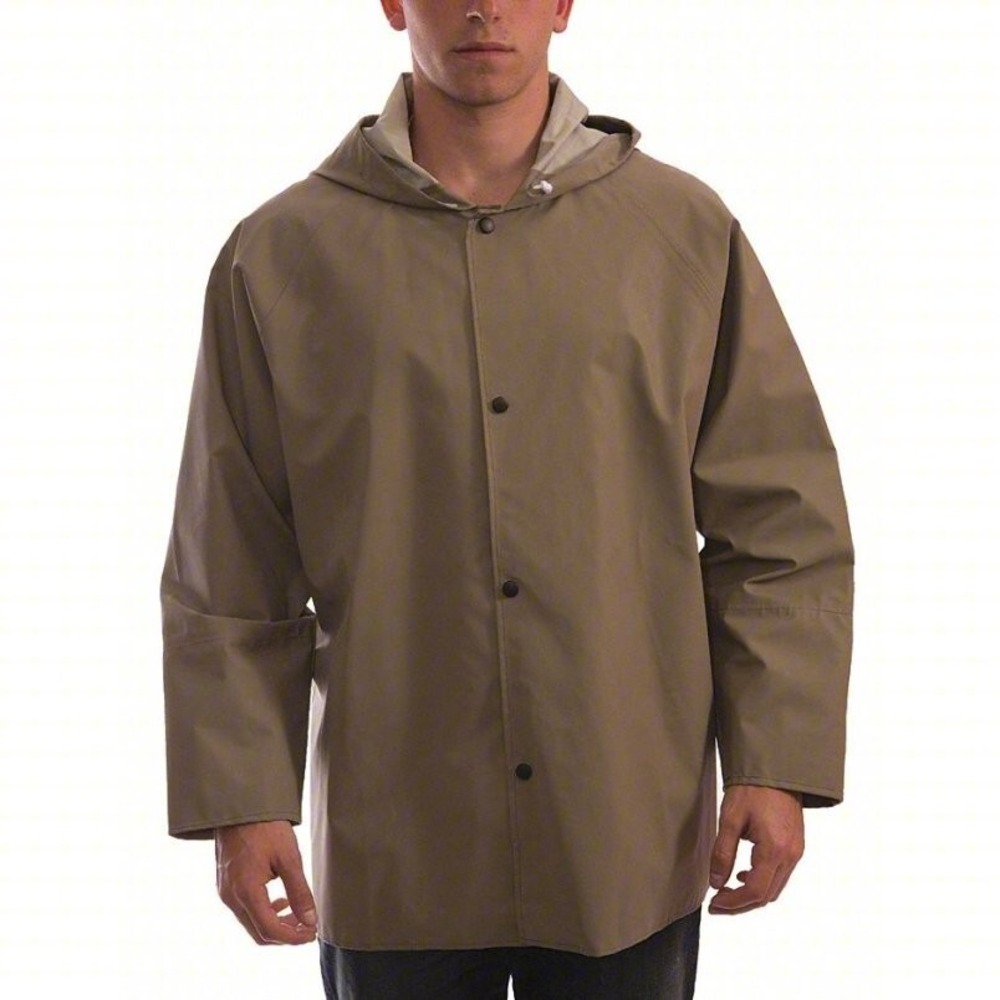 4XL TINGLEY Flame Resistant Olive Rain‎ Jacket:  Snaps, Hoodie #J12148 NEW