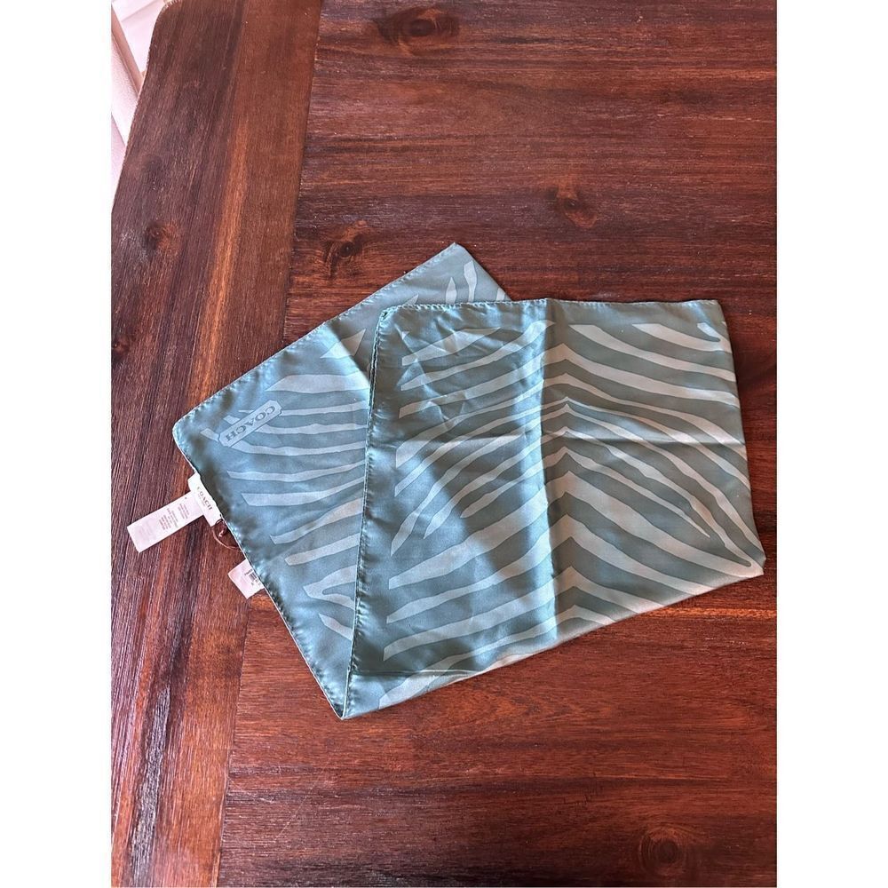 Coach teal zebra scarf