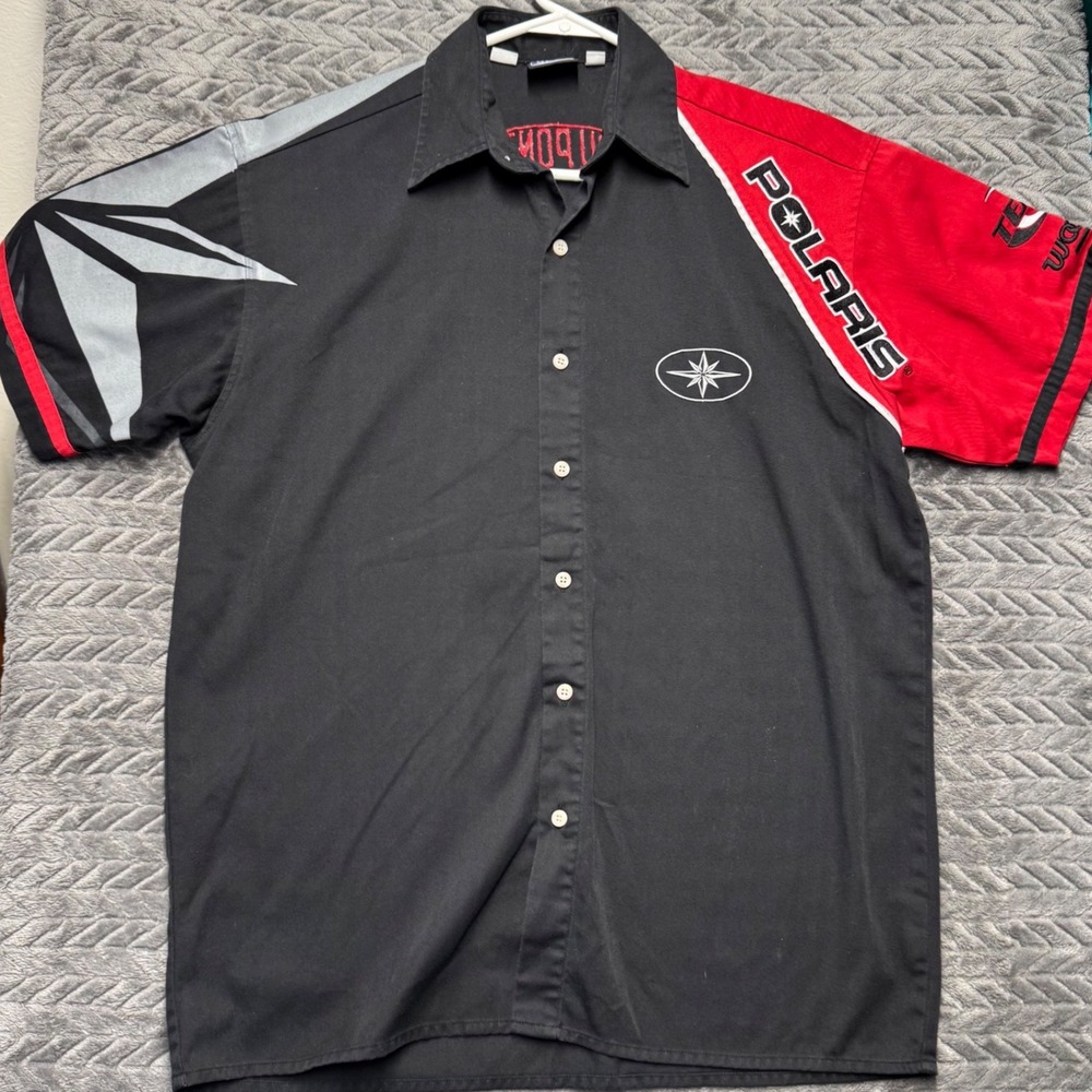 Pure Polaris Mens Small Racing Shirt DuPont Team Woodys Dragon Black Red (1609)