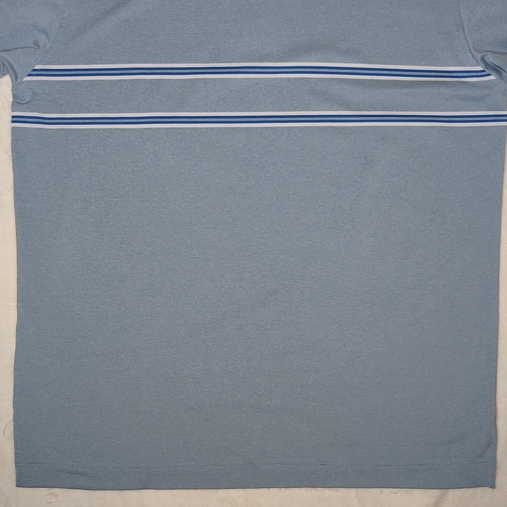 FootJoy FJ Polo Shirt Mens XL Blue/White Striped Pullover Short Sleeve Golf - Picture 9 of 12