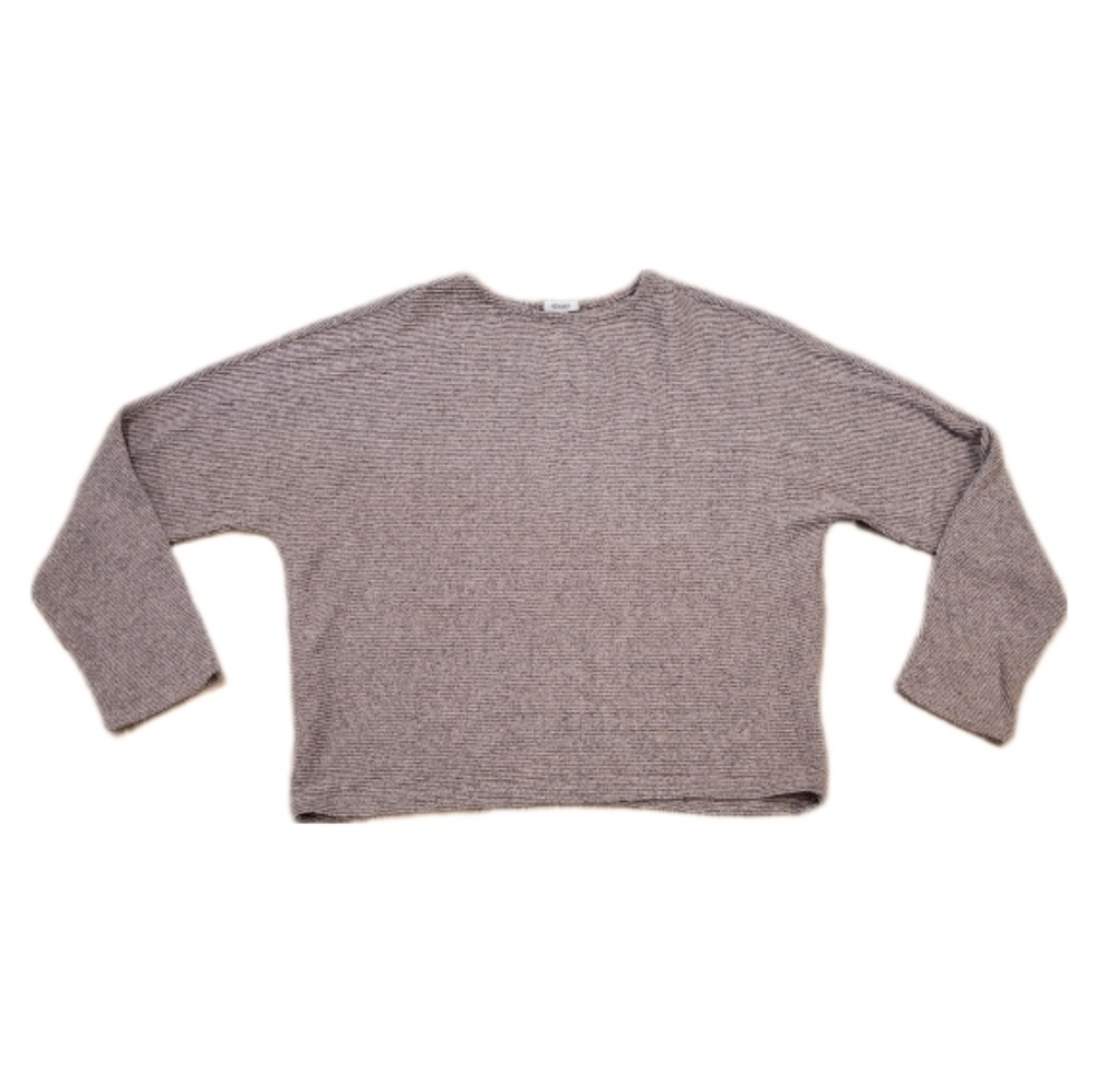 Ardene‎ Basic Collection pink/grey heathered horizontal ribbed dolman sweater Lg