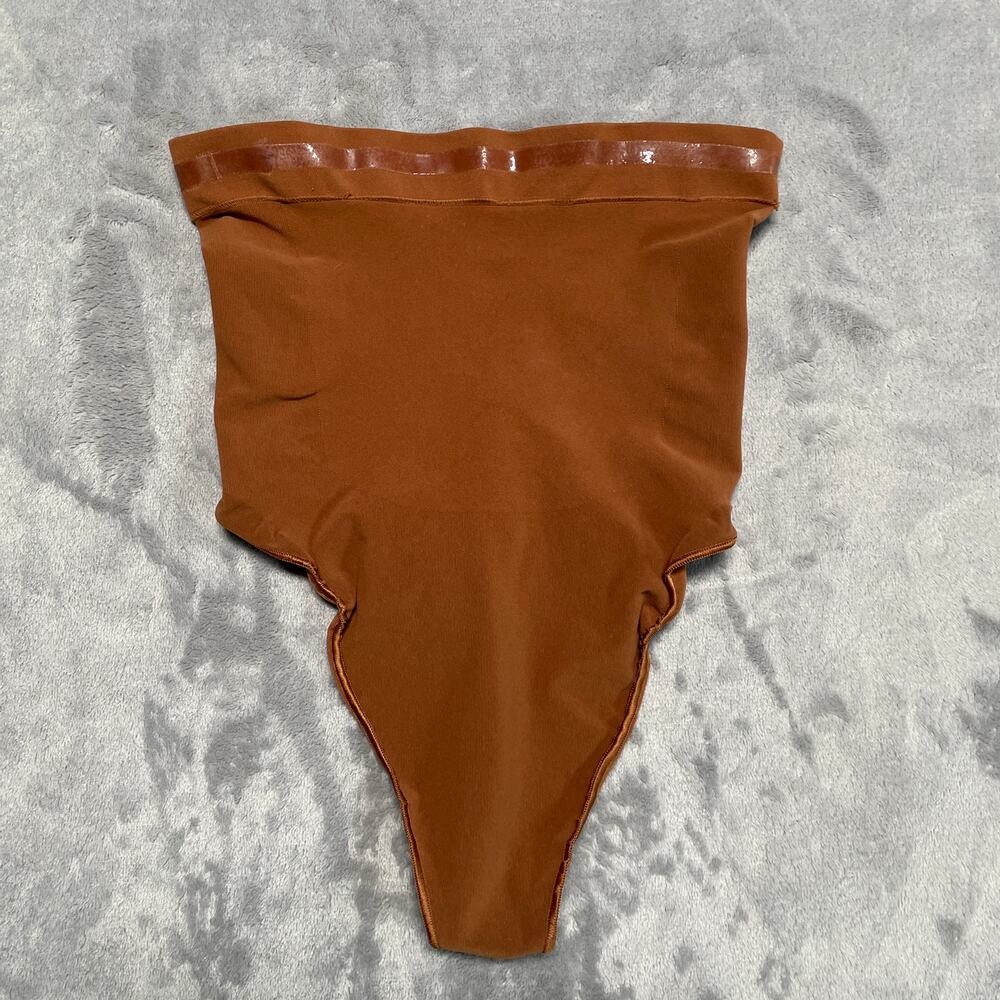 Skims Seamless Sculpt Mid Waist Thong Shapewear Women Large Brown Shaping Smooth - Picture 4 of 7
