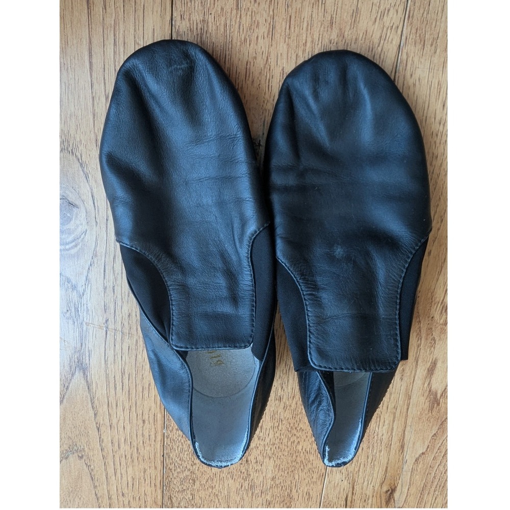 Bloch Jazz Contemporary Shoes Black Leather Split Sole Slip On Womens Sz 7.5