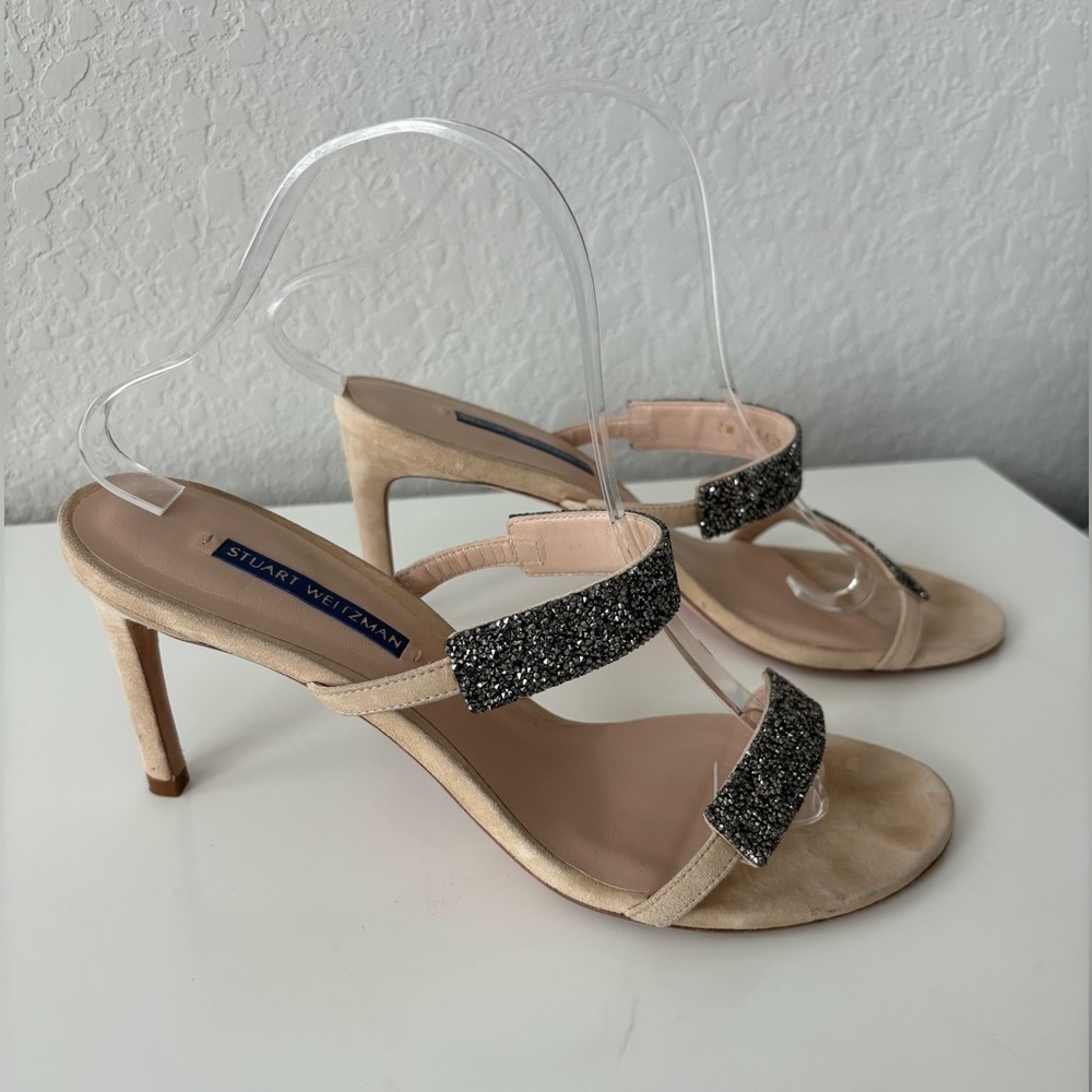 Stuart Weitzman Razzle 95 crystal embellished sandals size 9 - Picture 4 of 14