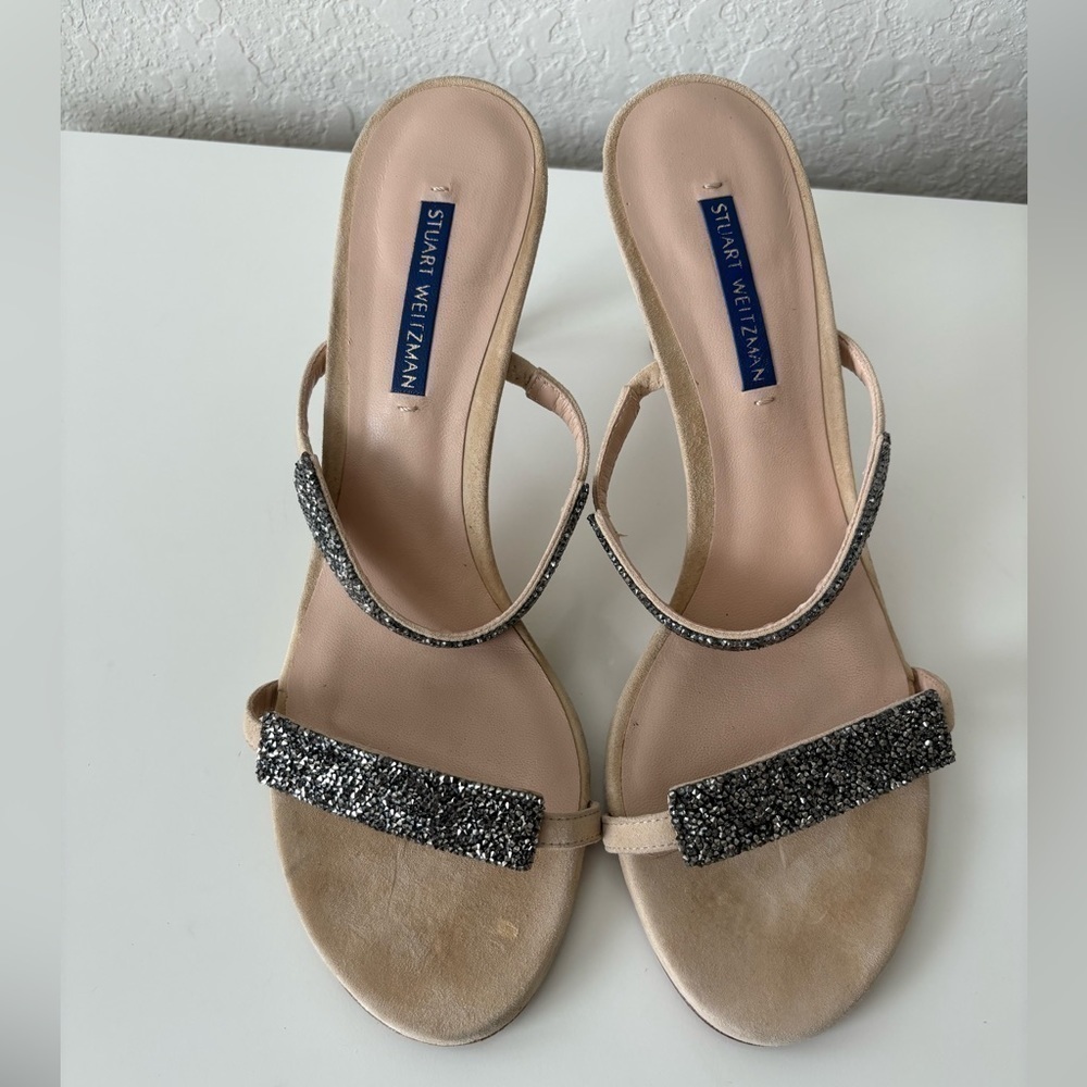 Stuart Weitzman Razzle 95 crystal embellished sandals size 9 - Picture 8 of 14
