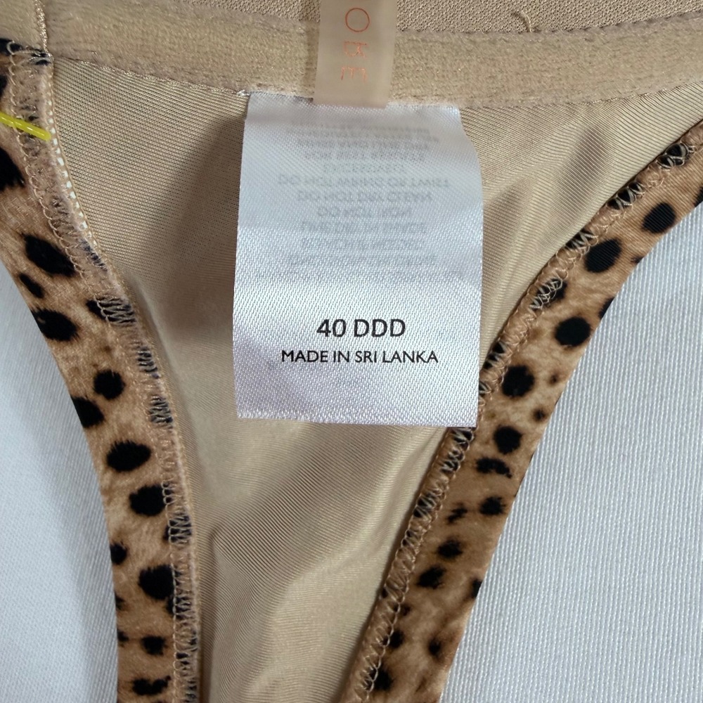 Shade & Shore 40 DDD Leopard Animal Print Ruffle Halter Bikini Top Swimsuit - Picture 9 of 11