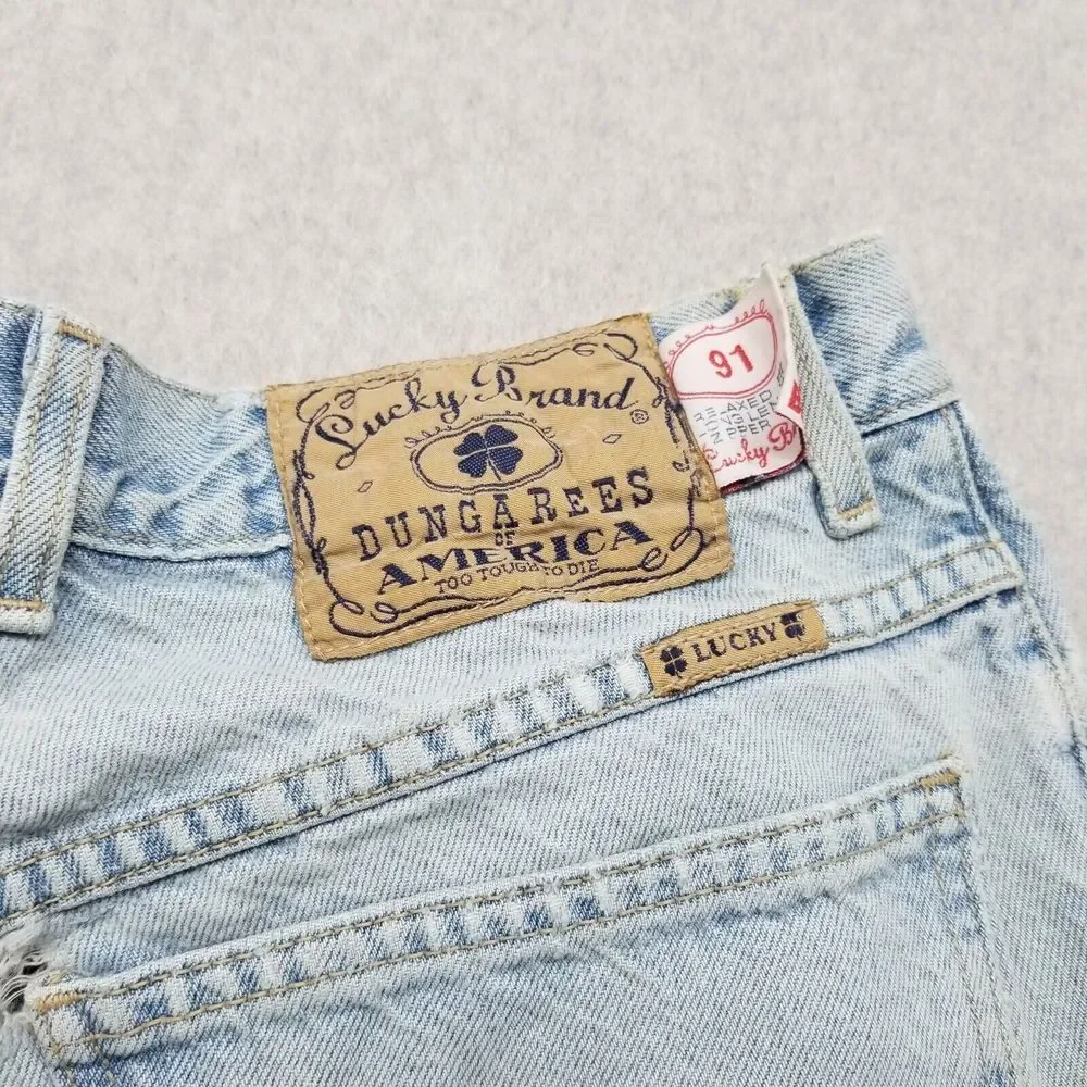VINTAGE Lucky Brand Jeans Mens 30x33 Blue Denim Straight Made In USA - Picture 16 of 16