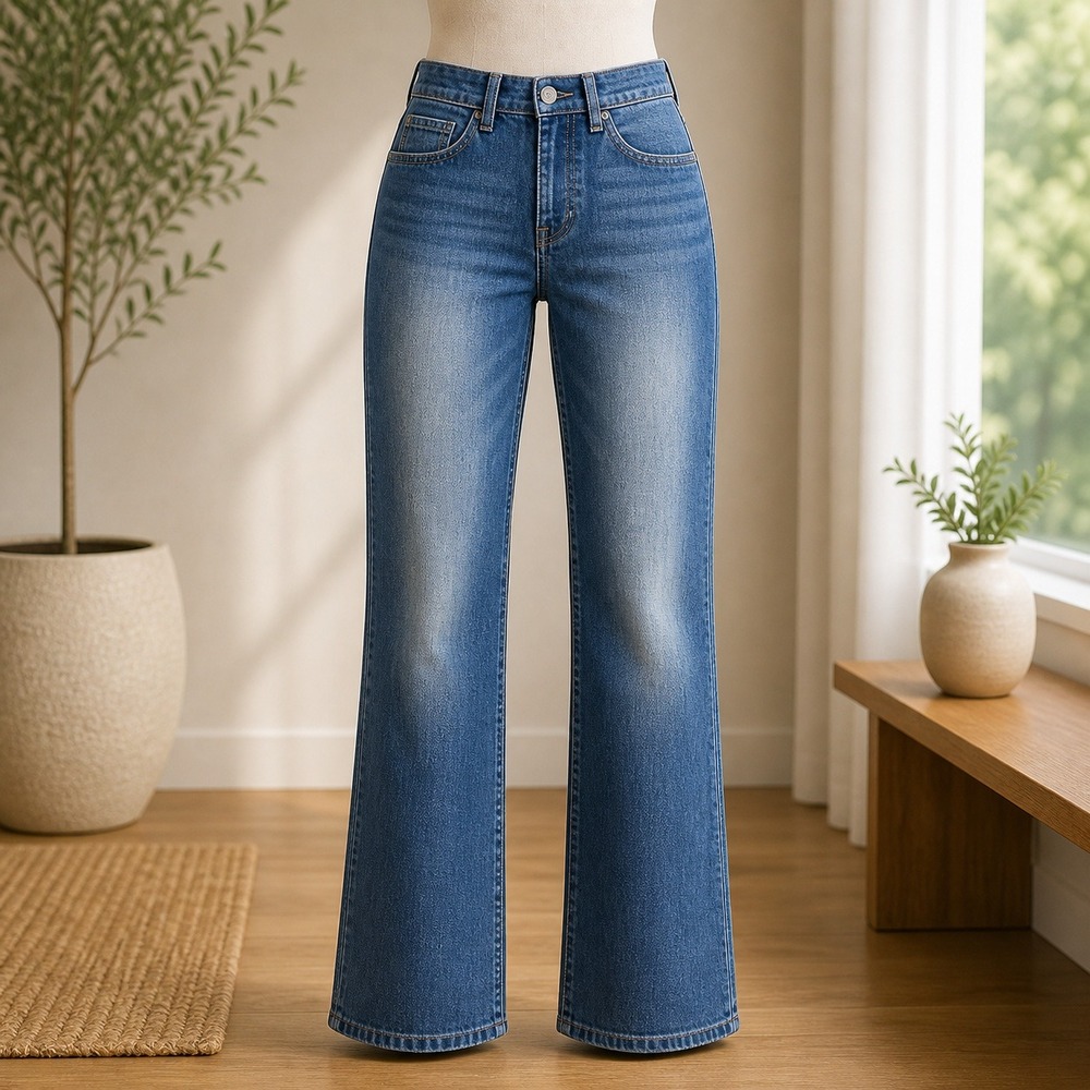 *Stained* Lucky Brand Gene Montesano 34 Blue Straight Leg Denim Jeans Button Fly