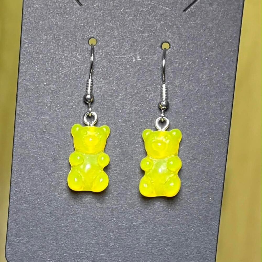 Yellow Gummy Bear Drop Earrings