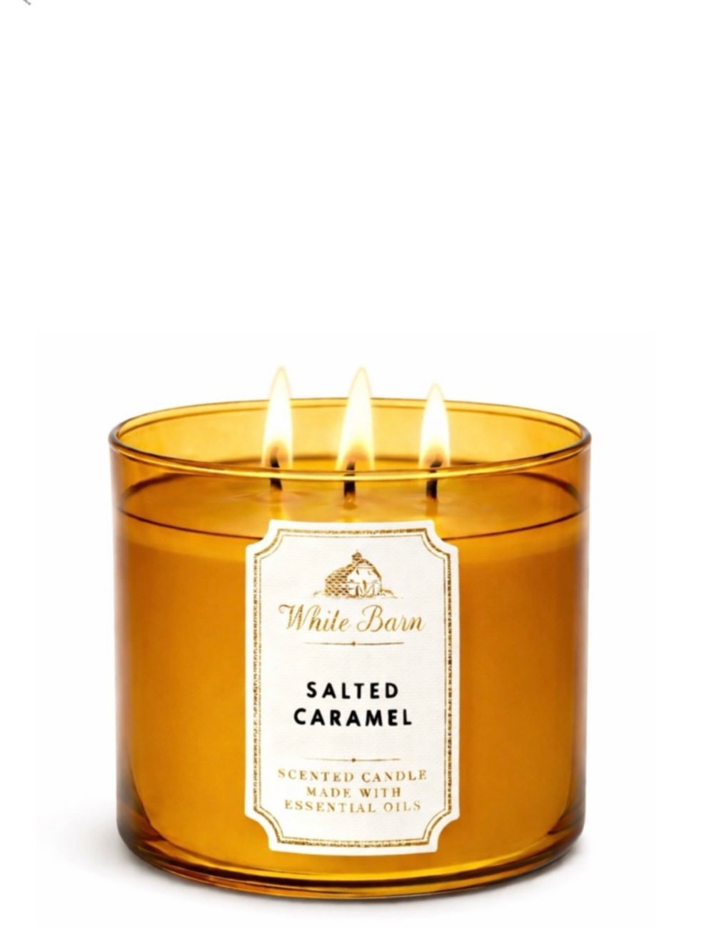 Bath & Body Works White Barn Salted Caramel 3 Wick Scented‎ Candle