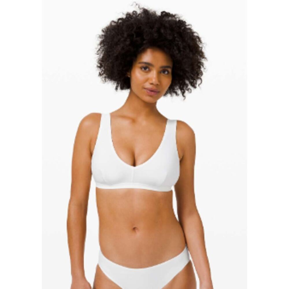 LULULEMON Waterside V Swim Top C/D NWT White Tan Extra Small XS UV‎ Quick Dry