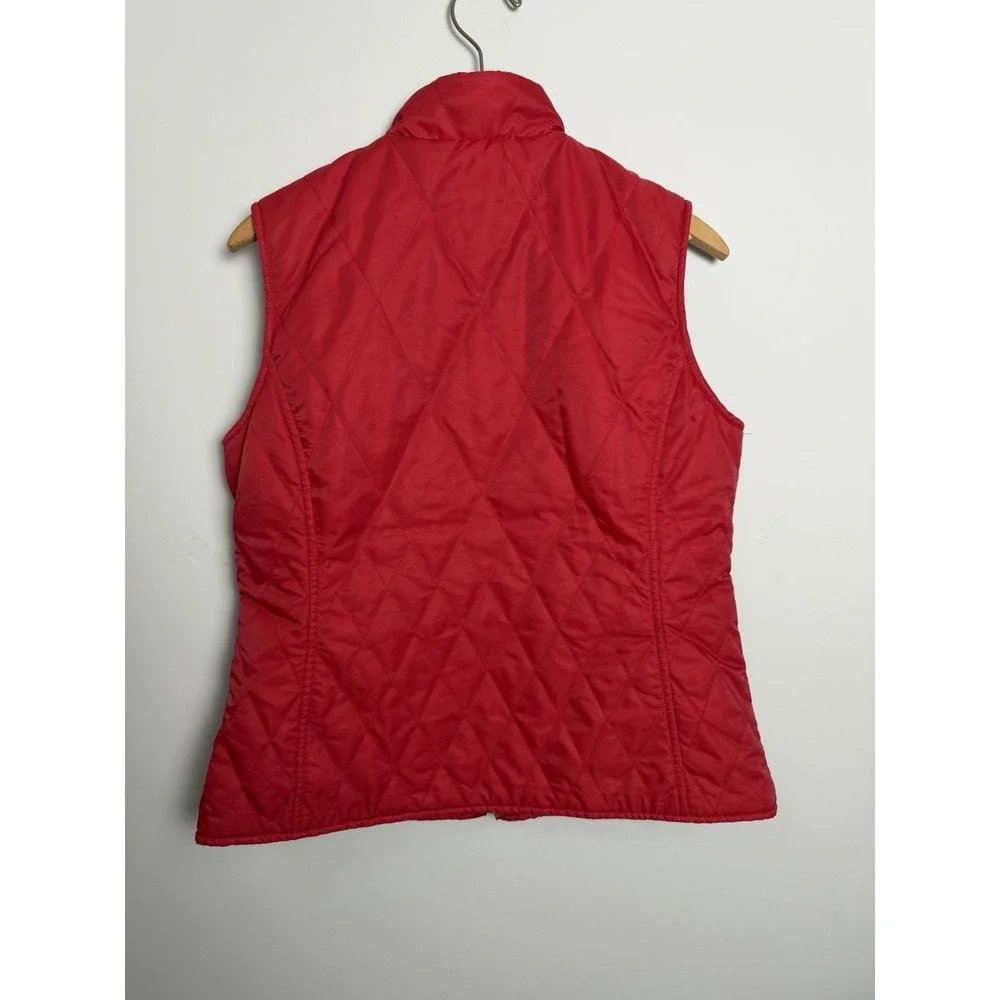 Cutter & Buck Women's Red Quilted Vest Size Medium Windtec Pockets Golf Active - Picture 4 of 7