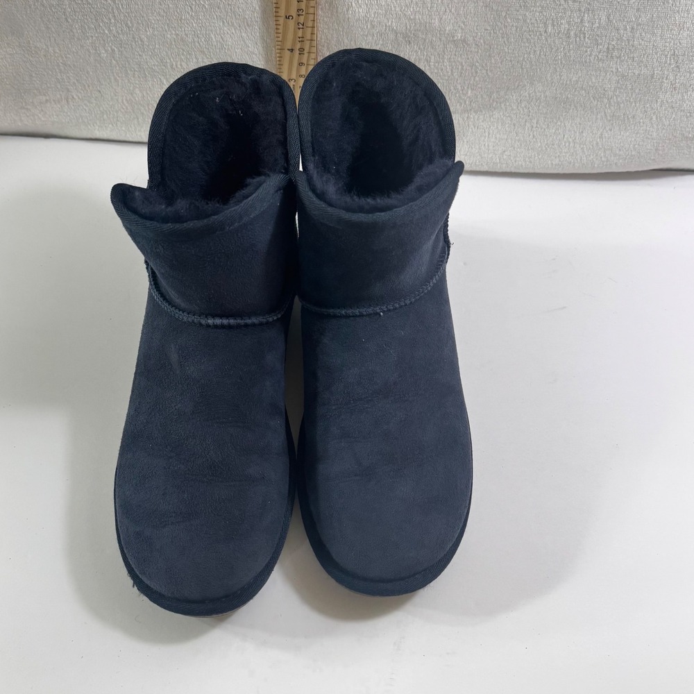 Kirkland Signature Navy Blue Suede Shearling Boots Womens 7 Art 1711735‎