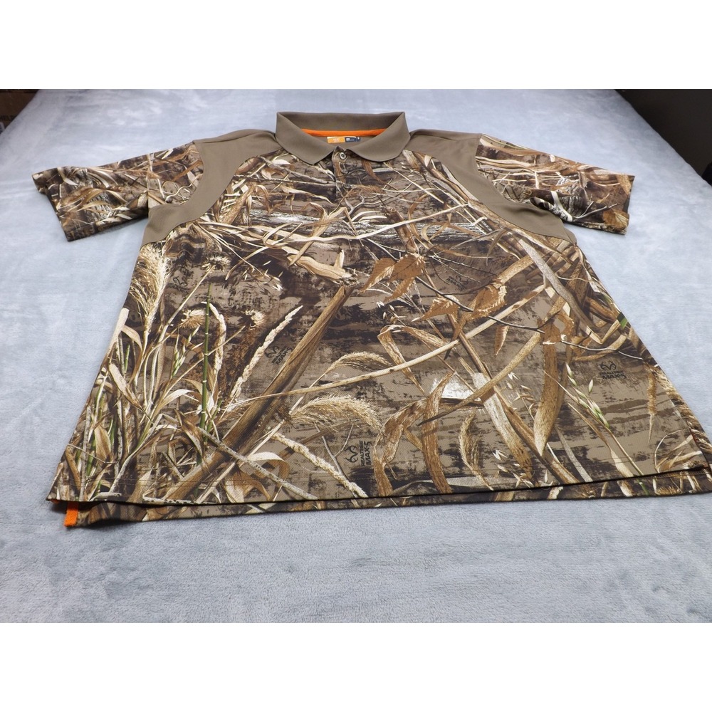 Magellan Outdoors Hunt Gear Polo Shirt Men's 2XL Camo  Mag Wick‎ Realtree Max 5