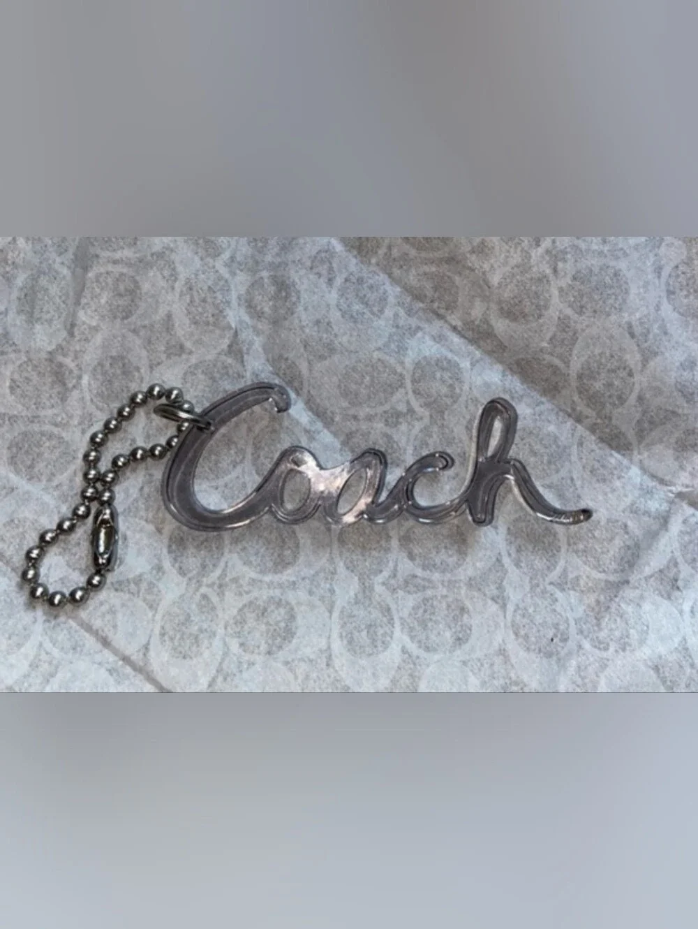 Coach Clear Script Logo Charm EUC - Picture 1 of 1