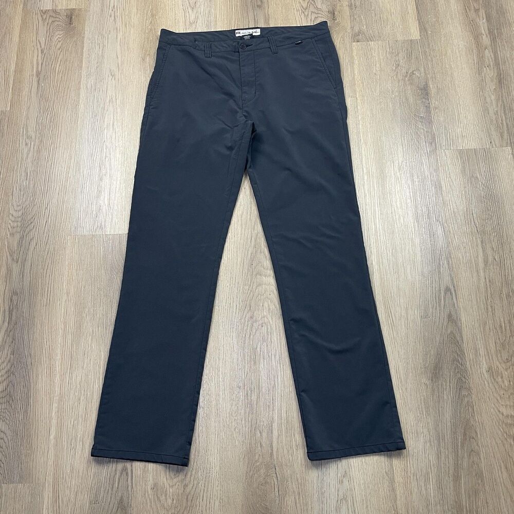 TravisMathew Pants Mens 36 Black Performance Stretch Golf Casual Nylon Spandex
