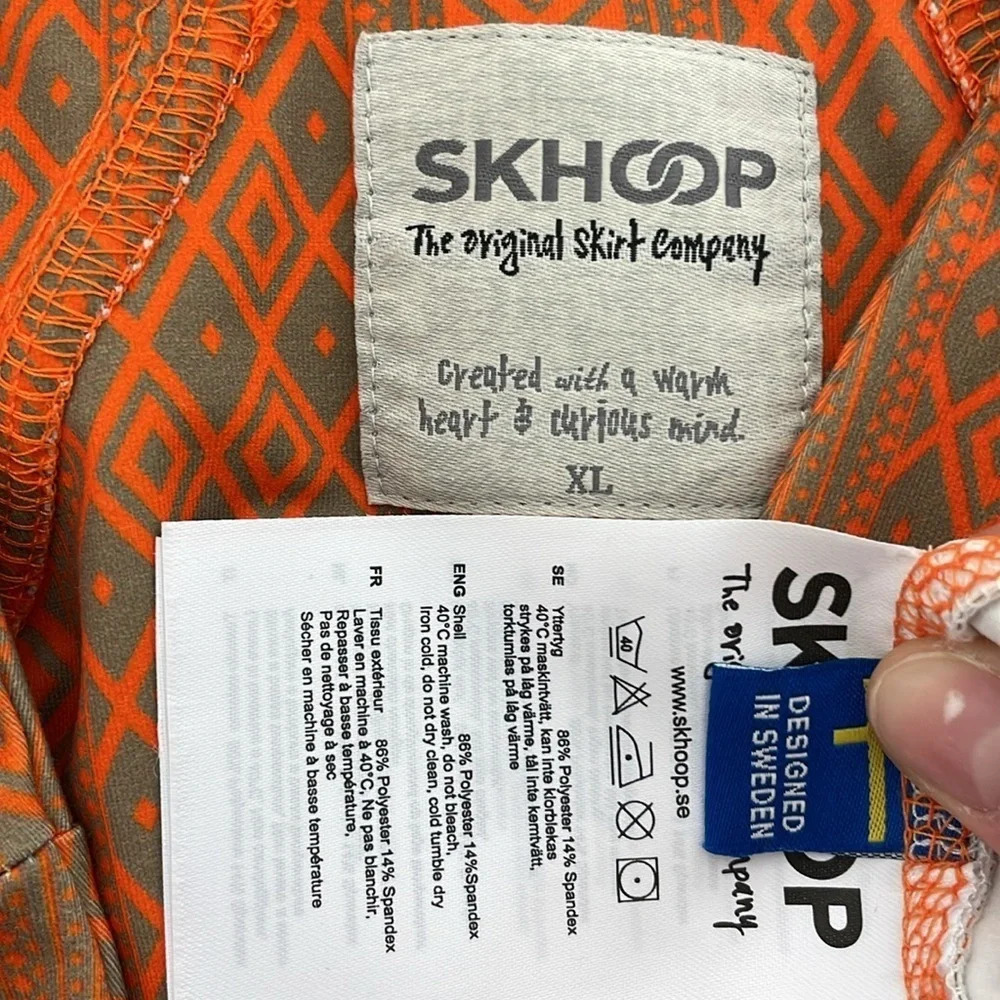 Skhoop Dress Women's X Large XL Orange Grey Geometric Pattern Bra Athletic - Picture 12 of 16