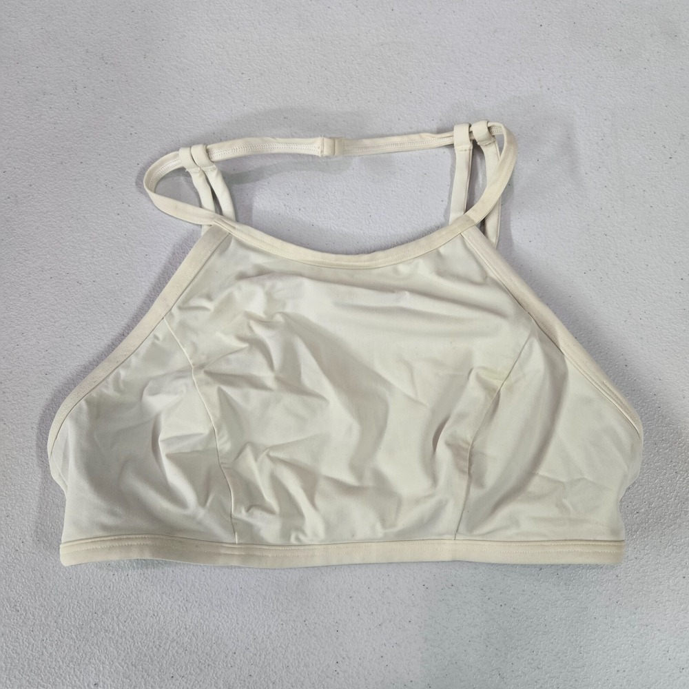 Lululemon Women Swimwear 2 Ivory Bikini‎ High Neck Strappy Wireless