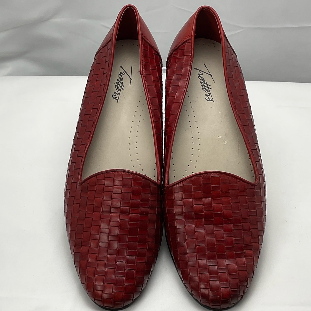 Trotters Women’s Sz9w Red Woven Loafers  #0227‎