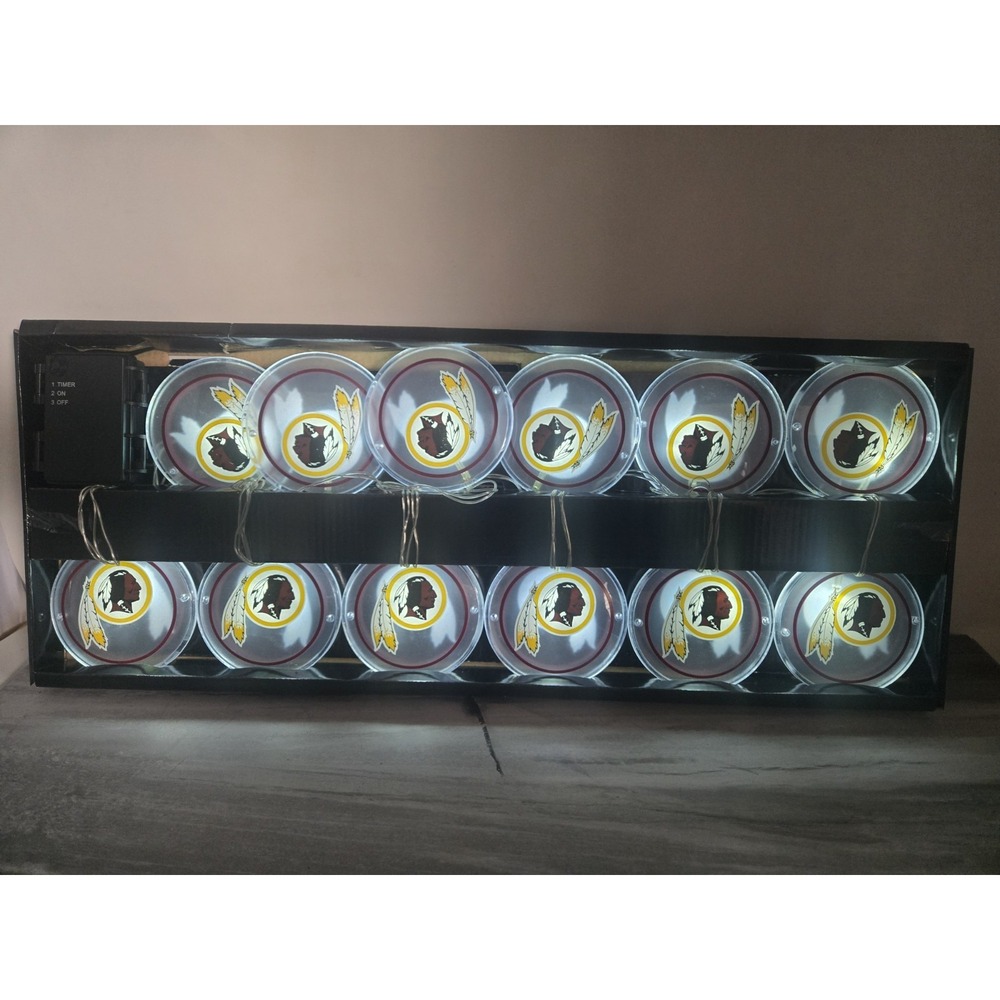 Washington Redskins New Old Stock String LED Lights Man Cave Party 9 Foot Long‎
