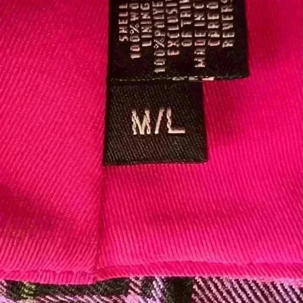 Coach Wool Pink Plaid Twist Buckle Bucket Hat - Picture 6 of 6