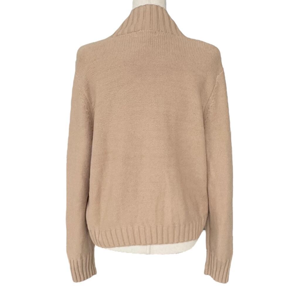 Calvin Klein Womens Cropped Cable Turtle Neck, Tan, Women’s Size L - Picture 2 of 5