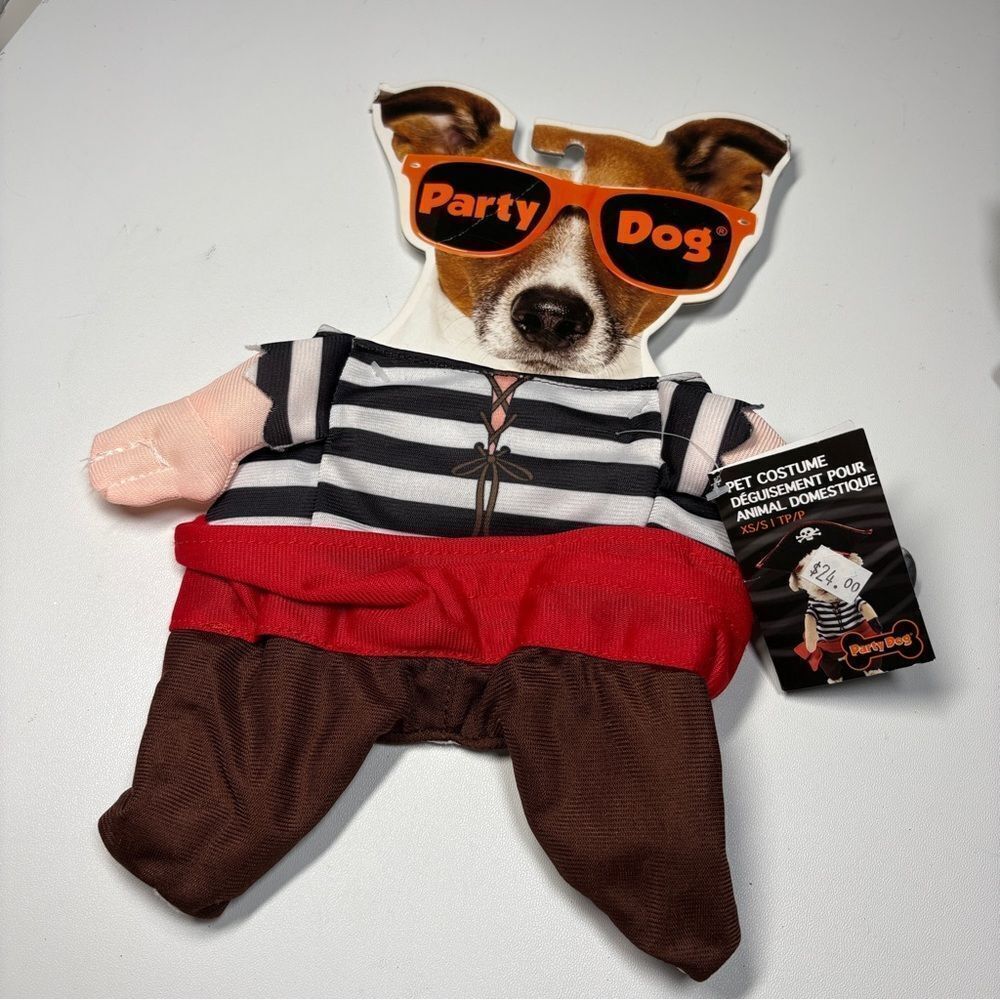 Pet Pirate Costume - Red and Brown