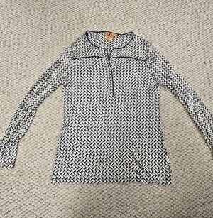 Tory Burch‎ Womens Silk Shirt - T Logo Signature Design - Size Large