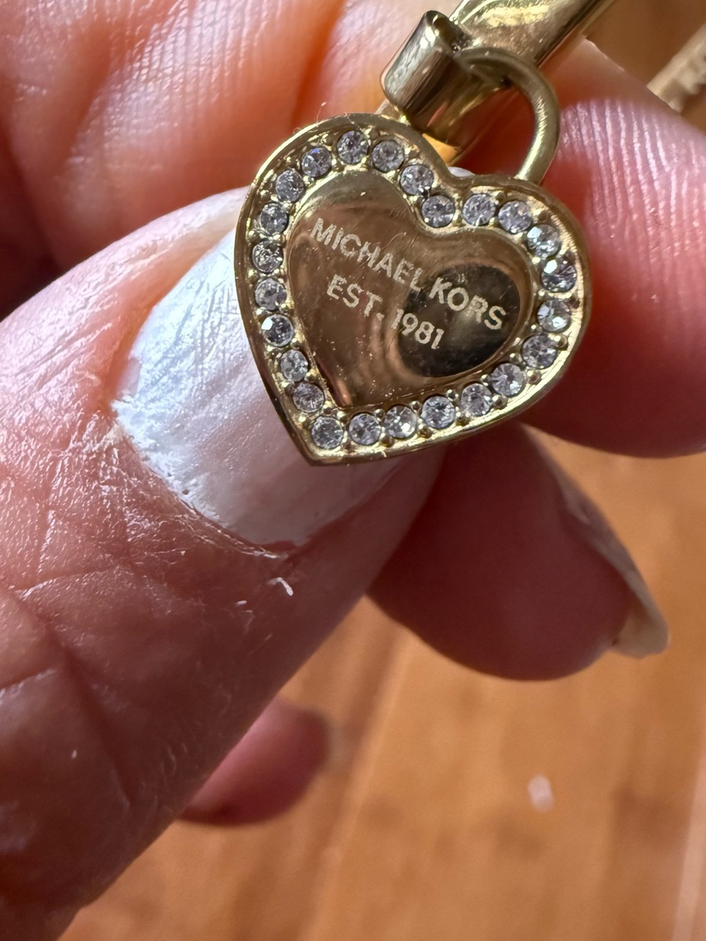 Michael Kors Heart Logo Gold Bangle Bracelet - Picture 4 of 7