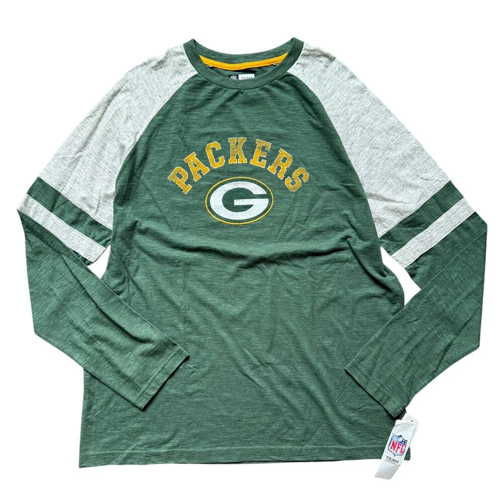 NFL Team Apparel Green Bay Packers Long Sleeve Raglan Tee Men’s XL