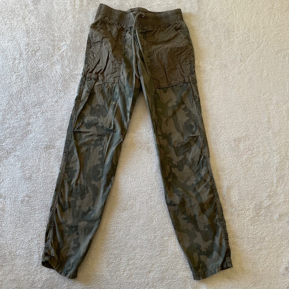 James Perse Pants XS Green Camo Drawstring Pull On Luxury Streetwear Casual