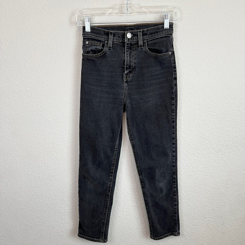 BDG Urban Outfitters Girlfriend Jeans Women's 24 Tapered High Rise Crop Black
