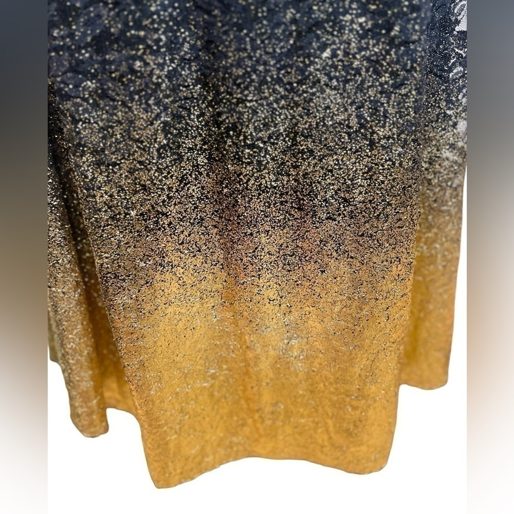 LulaRoe lace black and gold OMBRÉ skirt elastic band size Small - Picture 7 of 10